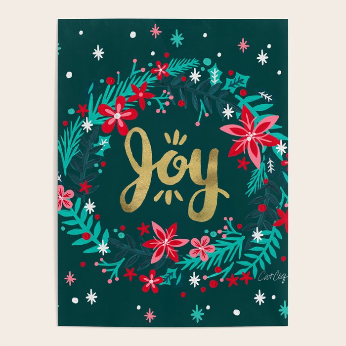 Joy Wreath - Teal Poster Gallery Image 4