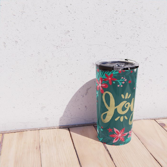Joy Wreath - Teal Travel Mug Gallery Image 4