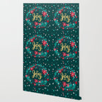 Joy Wreath - Teal Wallpaper Gallery Image 2