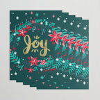 Joy Wreath - Teal Wrapping Paper Gallery Image 3
