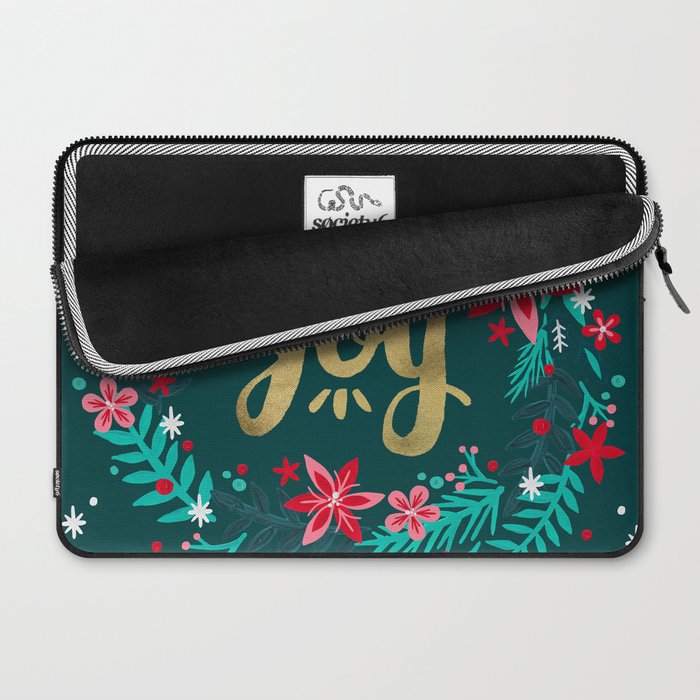 Joy Wreath - Teal Laptop Sleeve Gallery Image 2