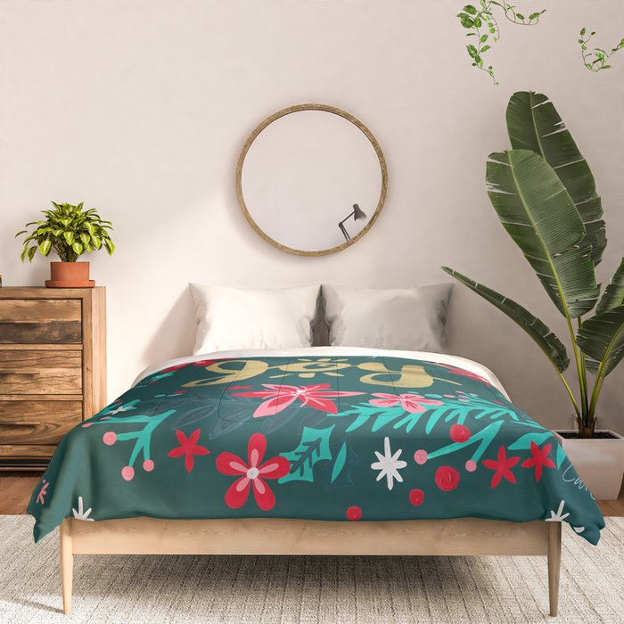Joy Wreath - Teal Comforter Gallery Image 3