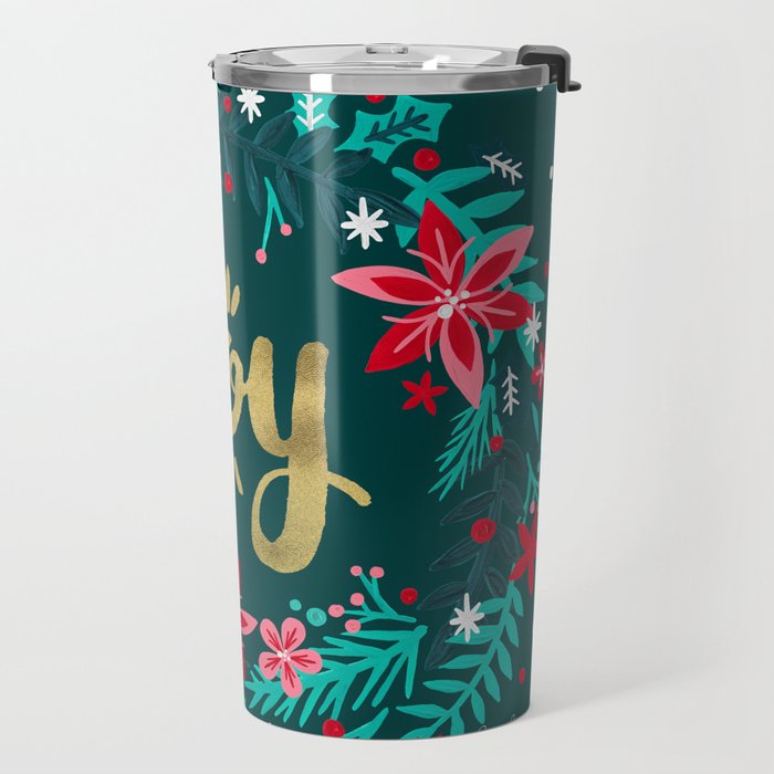 Joy Wreath - Teal Travel Mug Gallery Image 2