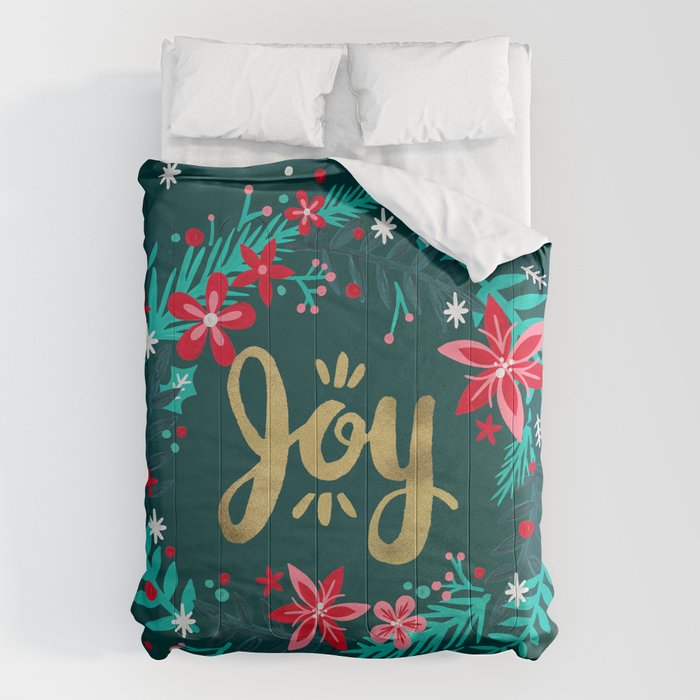 Joy Wreath - Teal Comforter Gallery Image 6