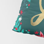 Joy Wreath - Teal Pillow Sham Gallery Image 4