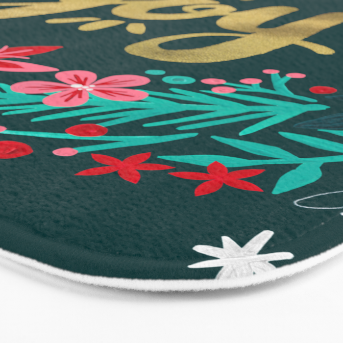 Joy Wreath - Teal Bath Mat Gallery Image 3