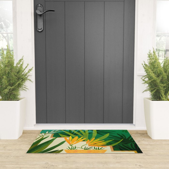Exotic Garden Nightscape Tropics Welcome Mat Gallery Image 3