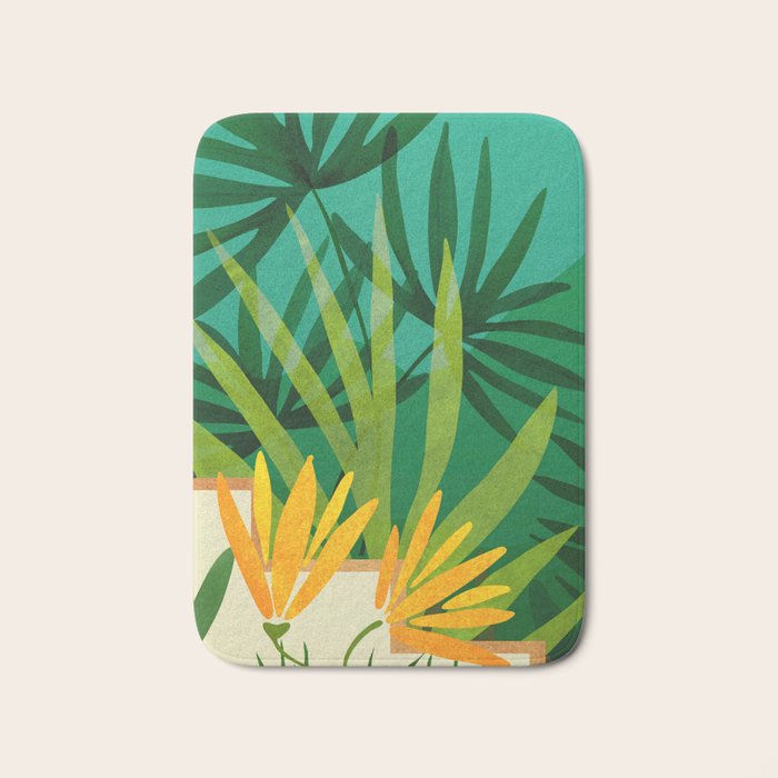 Exotic Garden Nightscape Tropics Bath Mat Gallery Image 1