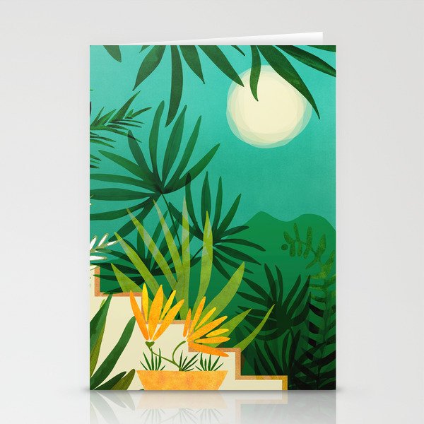 Exotic Garden Nightscape Tropics Stationery Card Gallery Image 2
