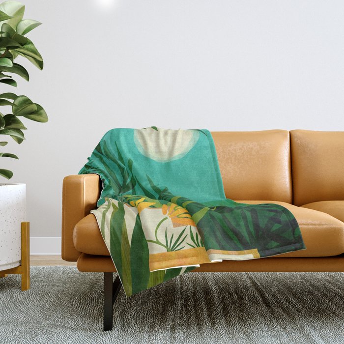 Exotic Garden Nightscape Tropics Throw Blanket Gallery Image 1