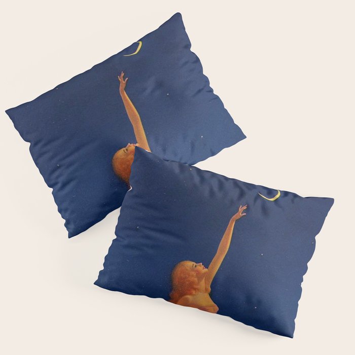 Reaching for the moon female portrait painting by Edward Mason Eggleston Pillow Sham Gallery Image 3