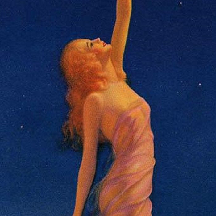 Reaching for the moon female portrait painting by Edward Mason Eggleston Coffee Mug Gallery Image 2