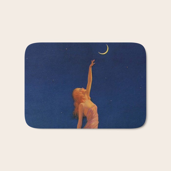 Reaching for the moon female portrait painting by Edward Mason Eggleston Bath Mat Gallery Image 1