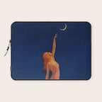 Reaching for the moon female portrait painting by Edward Mason Eggleston Laptop Sleeve Gallery Image 1