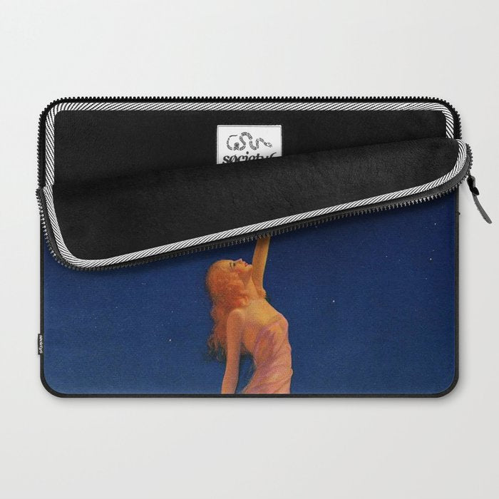 Reaching for the moon female portrait painting by Edward Mason Eggleston Laptop Sleeve Gallery Image 2