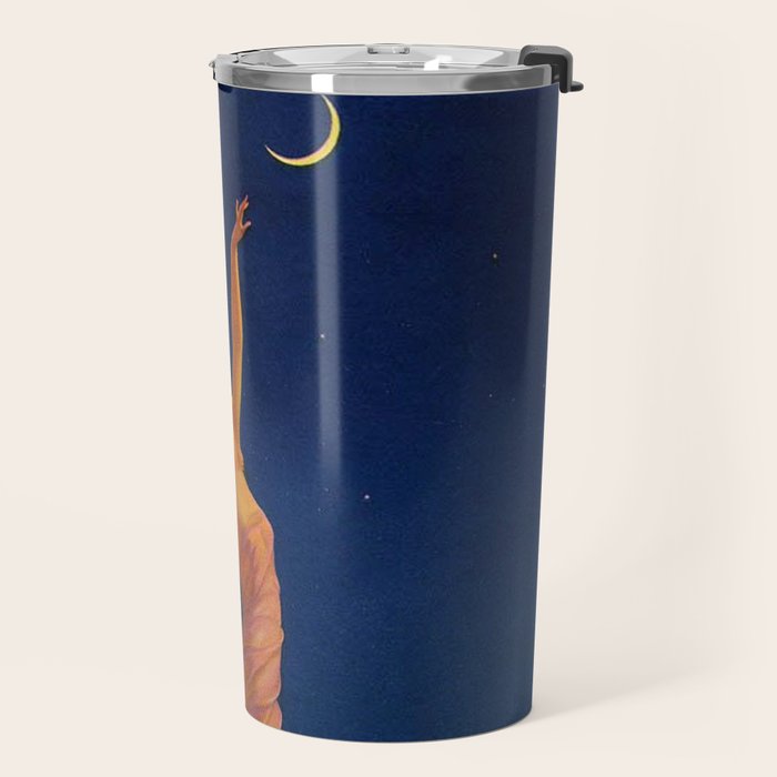 Reaching for the moon female portrait painting by Edward Mason Eggleston Travel Mug Gallery Image 2