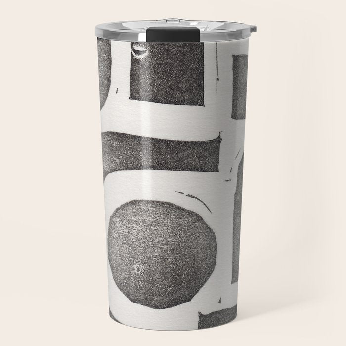 Linocut Abstract #2 Travel Mug Gallery Image 1