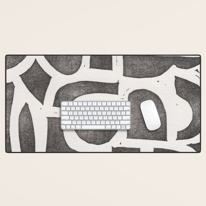 Linocut Abstract #2 Desk Mat Gallery Image 1