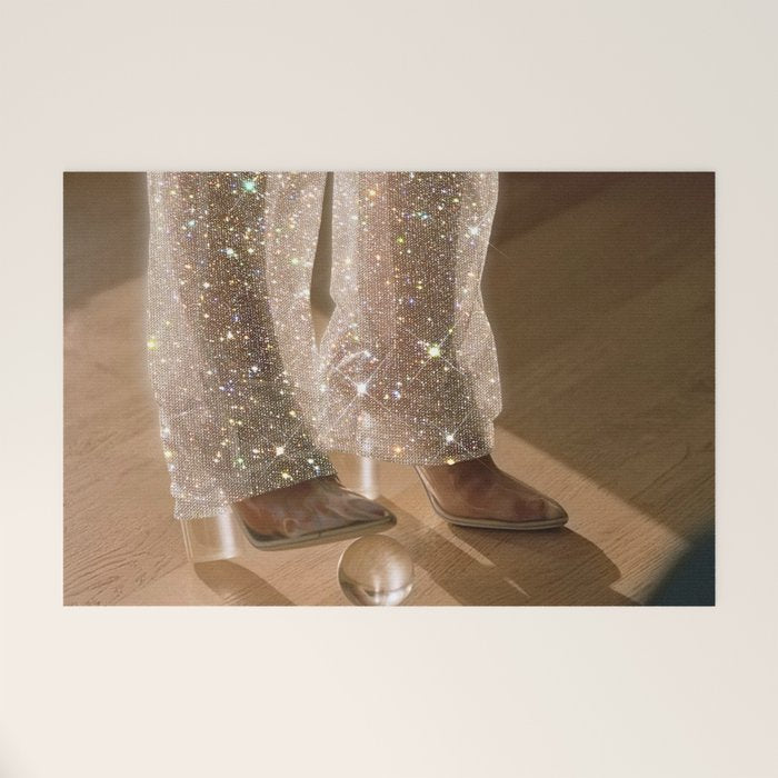 THE GAME - digital artwork by Yana Potter, 70s and 60s aesthetic , vintage feeling , disco vibes Welcome Mat Gallery Image 1