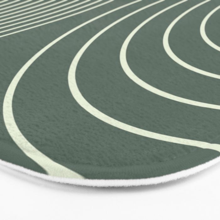 Geometric Lines in Sage Green 5 (Rainbow Abstraction) Bath Mat Gallery Image 3