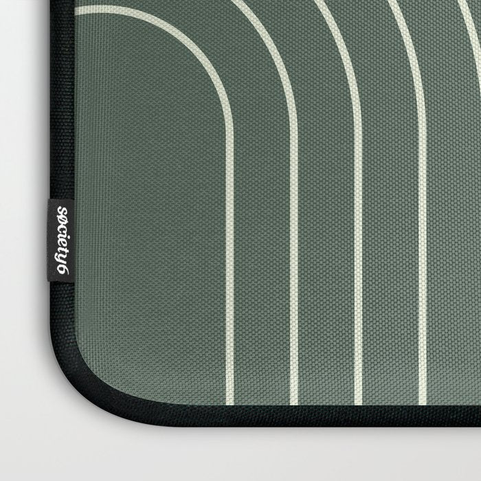 Geometric Lines in Sage Green 5 (Rainbow Abstraction) Laptop Sleeve Gallery Image 3