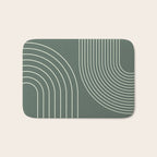 Geometric Lines in Sage Green 5 (Rainbow Abstraction) Bath Mat Gallery Image 1