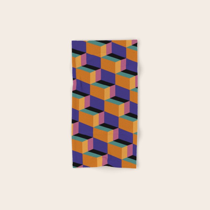 Cuboid Geometric Abstract Shapes Pattern XX Bath Towel Gallery Image 1