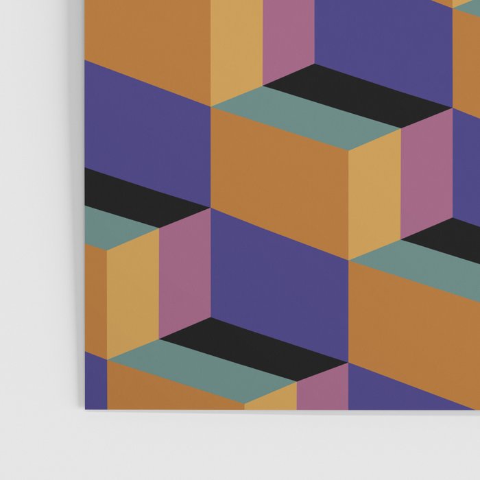 Cuboid Geometric Abstract Shapes Pattern XX Poster Gallery Image 3