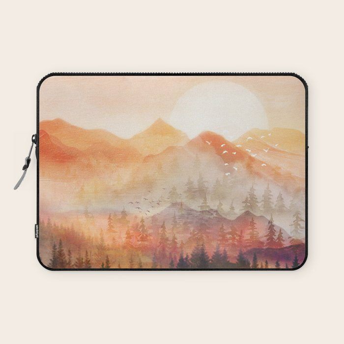 Forest Shrouded in Morning Mist Laptop Sleeve Gallery Image 1