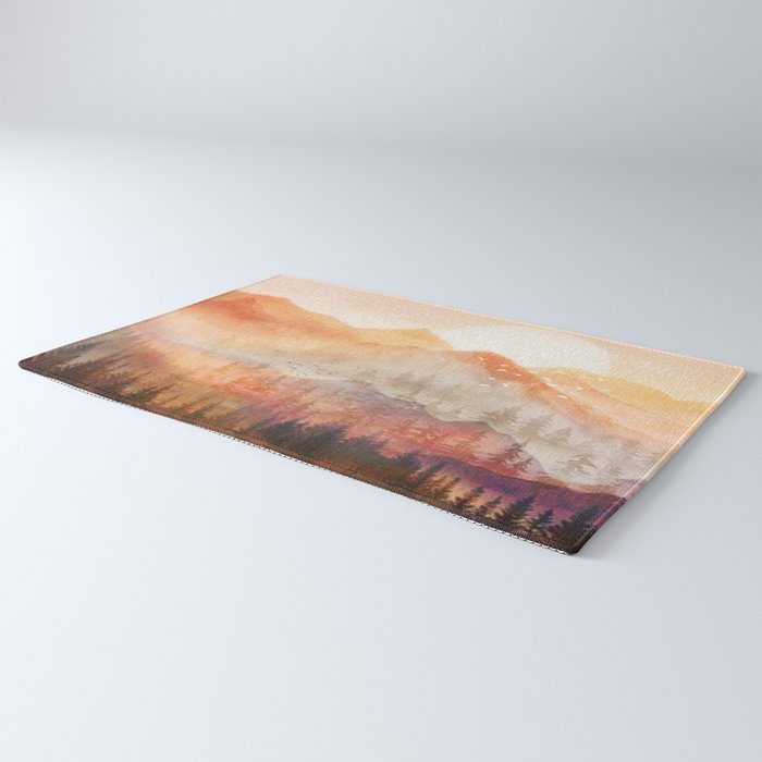 Forest Shrouded in Morning Mist Rug Gallery Image 3