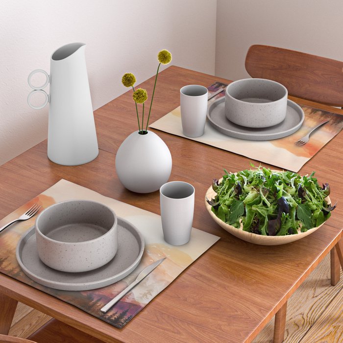 Forest Shrouded in Morning Mist Placemat Gallery Image 2