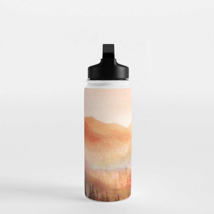 Forest Shrouded in Morning Mist Water Bottle Gallery Image 3