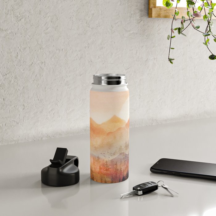 Forest Shrouded in Morning Mist Water Bottle Gallery Image 4