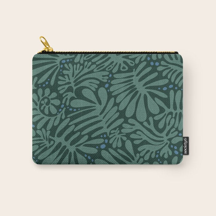 Minimalistic Matisse leaves dark sage green Carry All Pouch Gallery Image 1