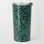 Minimalistic Matisse leaves dark sage green Travel Mug Gallery Image 2