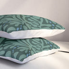 Minimalistic Matisse leaves dark sage green Pillow Sham Gallery Image 3