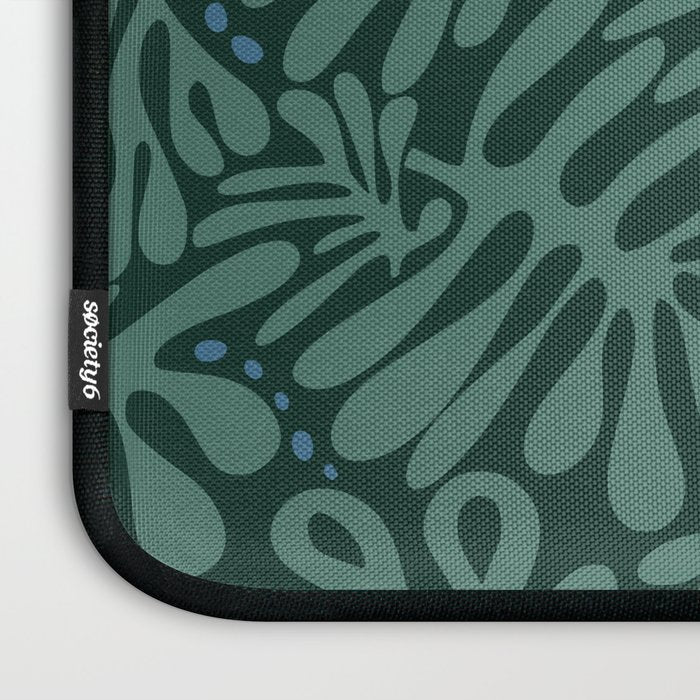 Minimalistic Matisse leaves dark sage green Laptop Sleeve Gallery Image 3
