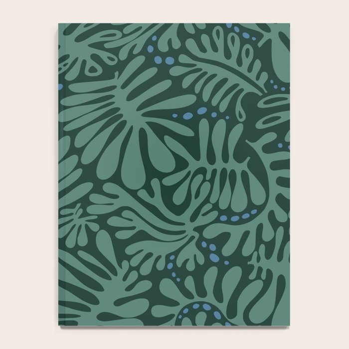 Minimalistic Matisse leaves dark sage green Notebook Gallery Image 4