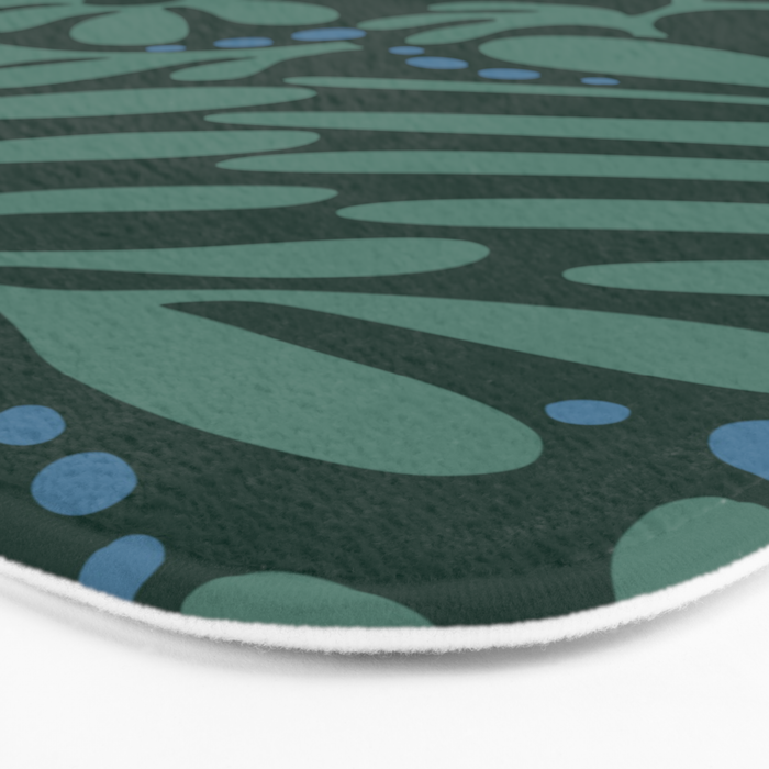Minimalistic Matisse leaves dark sage green Bath Mat Gallery Image 3
