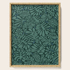 Minimalistic Matisse leaves dark sage green Serving Tray Gallery Image 1