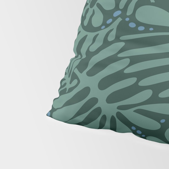 Minimalistic Matisse leaves dark sage green Pillow Sham Gallery Image 4