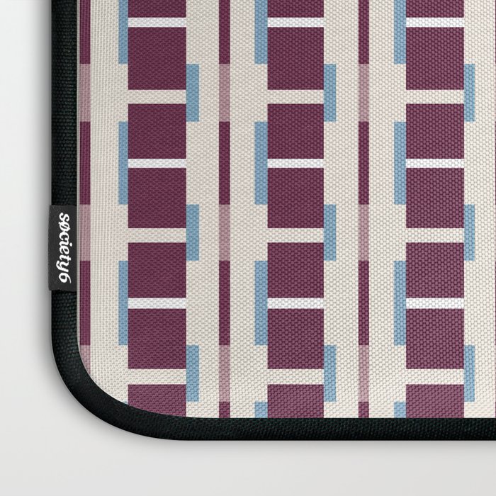 Burgundy Grid Elegance Laptop Sleeve Gallery Image 3