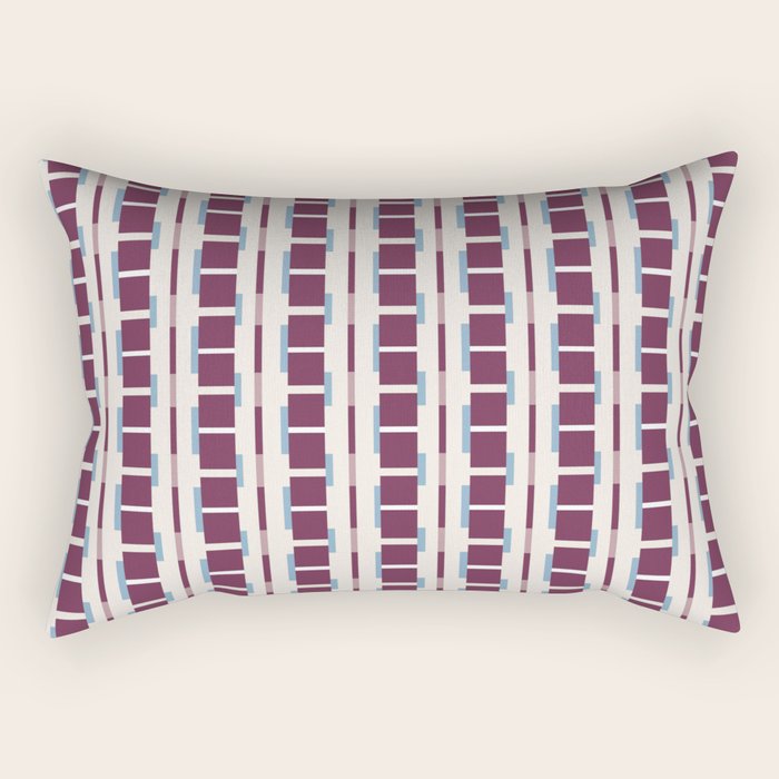 Burgundy Grid Elegance Rectangular Pillow Gallery Image 1