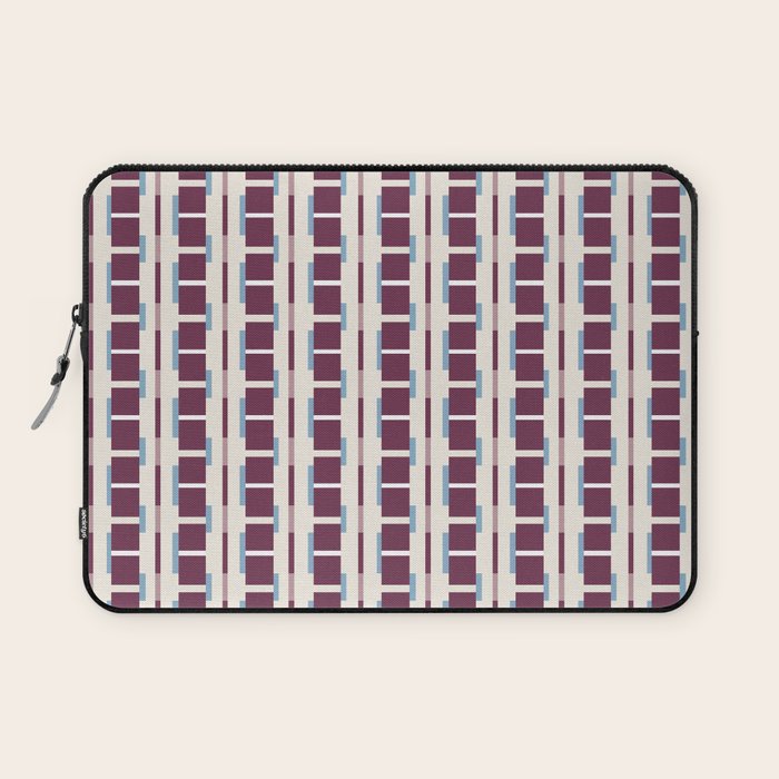 Burgundy Grid Elegance Laptop Sleeve Gallery Image 1