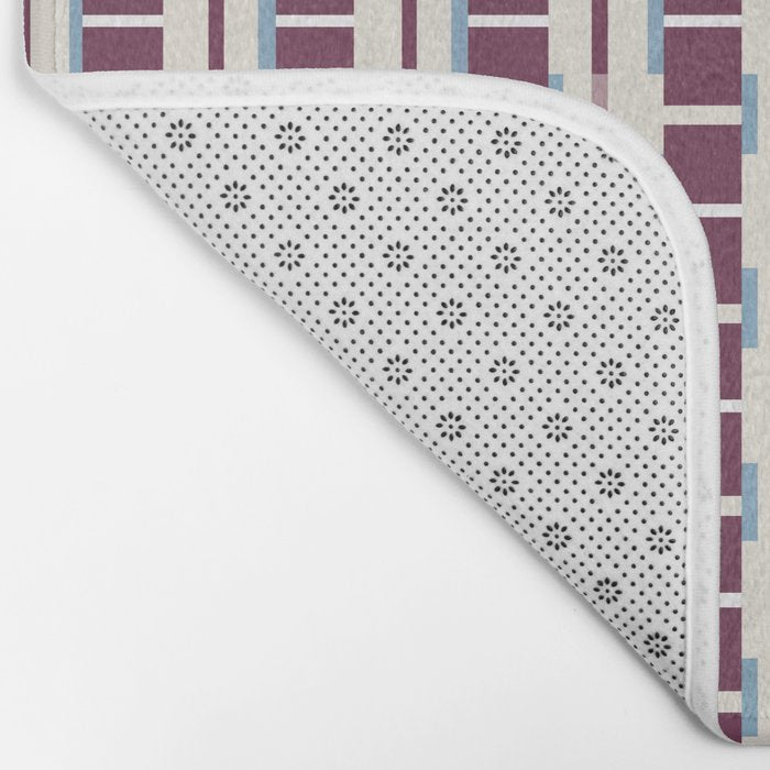 Burgundy Grid Elegance Bath Mat Gallery Image 2
