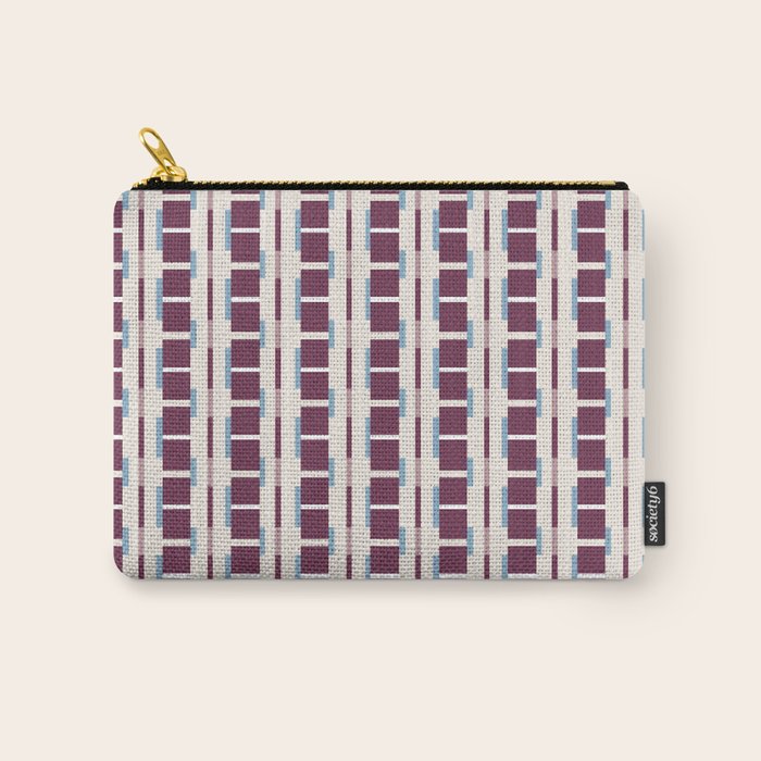 Burgundy Grid Elegance Carry All Pouch Gallery Image 1