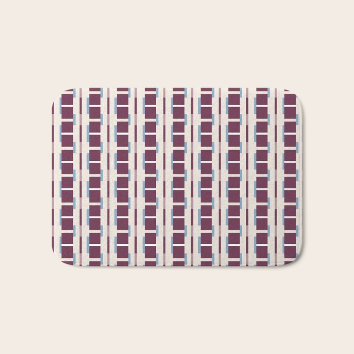 Burgundy Grid Elegance Bath Mat Gallery Image 1