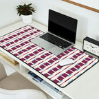 Burgundy Grid Elegance Desk Mat Gallery Image 2