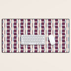 Burgundy Grid Elegance Desk Mat Gallery Image 1