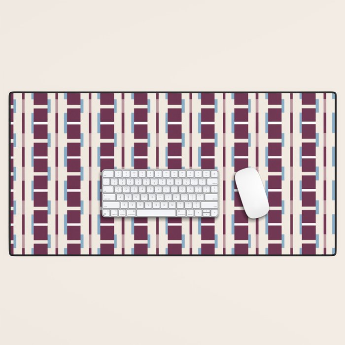 Burgundy Grid Elegance Desk Mat Gallery Image 1